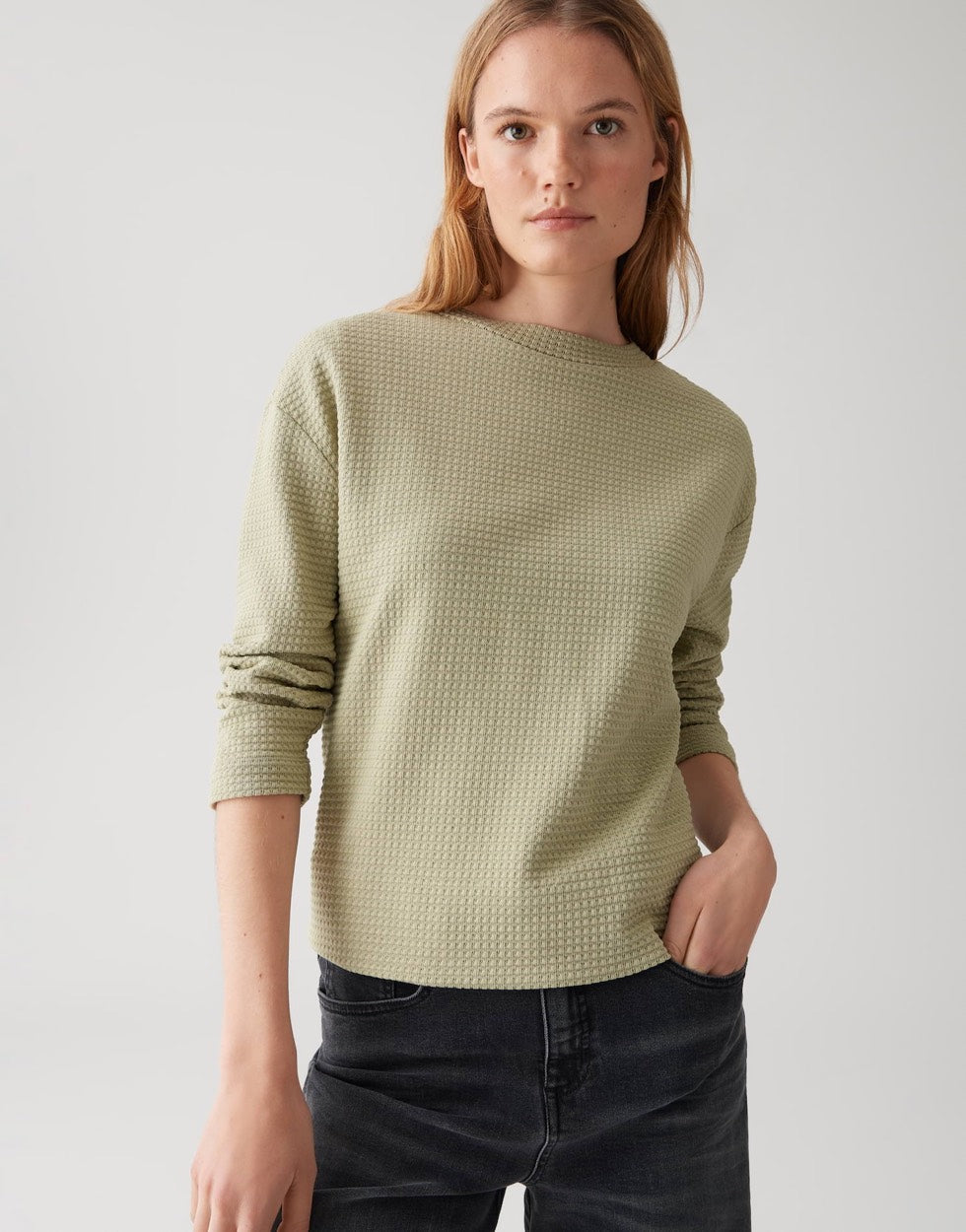 Opus Gelix sweater dames olijf