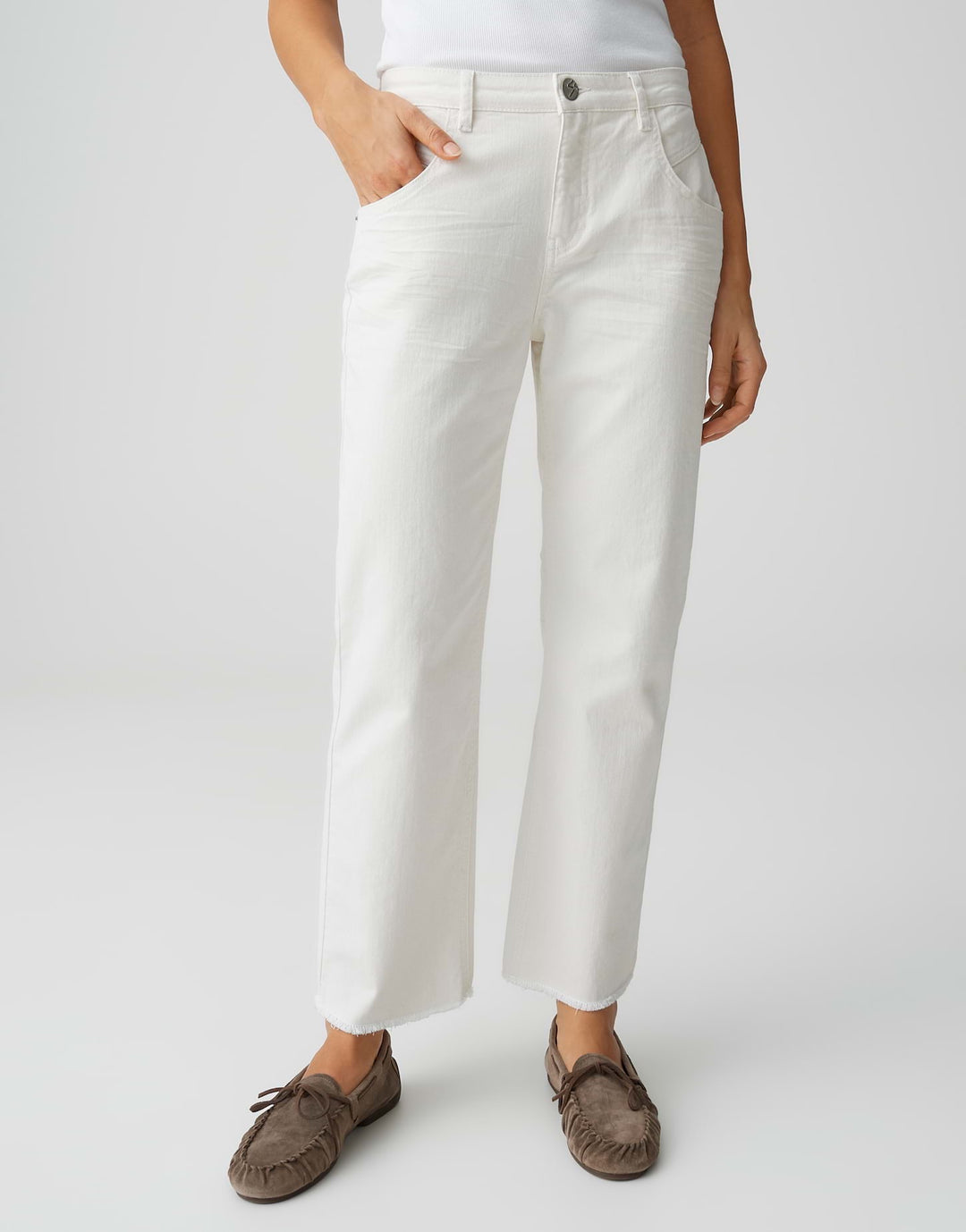 Opus Lani Twist jeans boyfriend fit dames – wit - 26