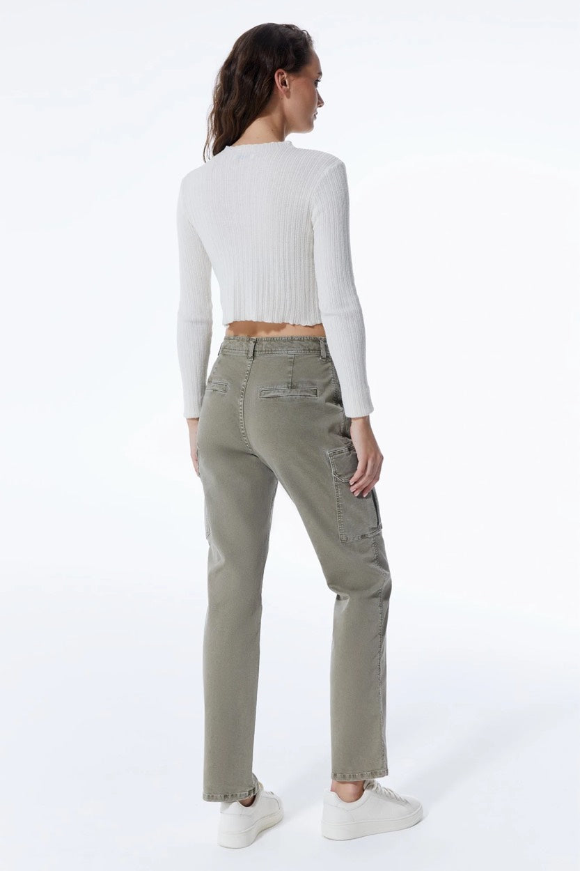 COJ Daphne jeans kaki – dames regular-straight fit - L32