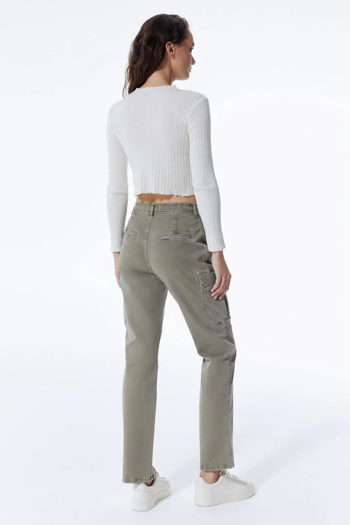COJ Daphne jeans kaki – dames regular-straight fit - L32