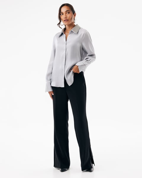 MEXX women MF006101663 blouse l/m lichtgrijs