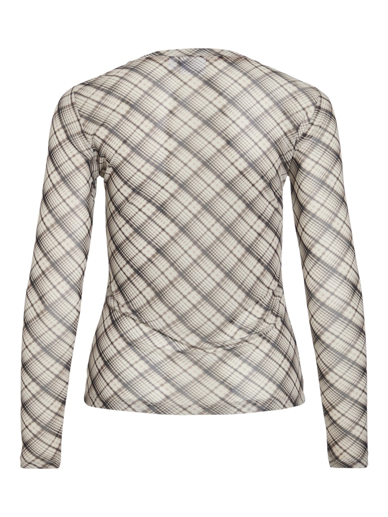 Vila 14111122 Volettis top l/m dames ecru dessin