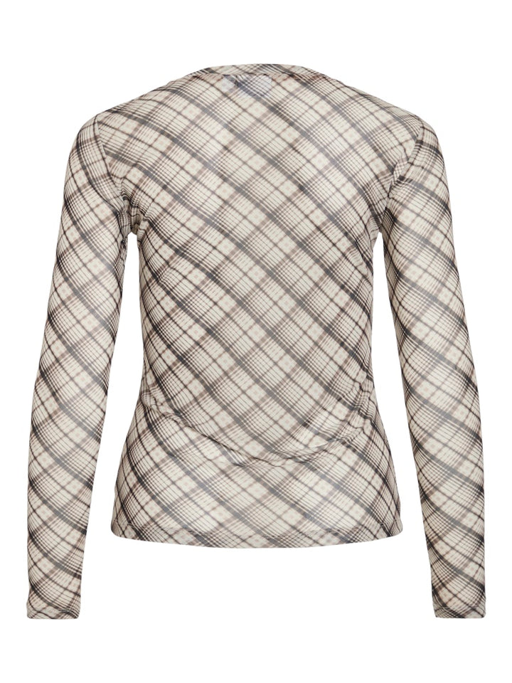 Vila 14111122 Volettis top l/m dames ecru dessin