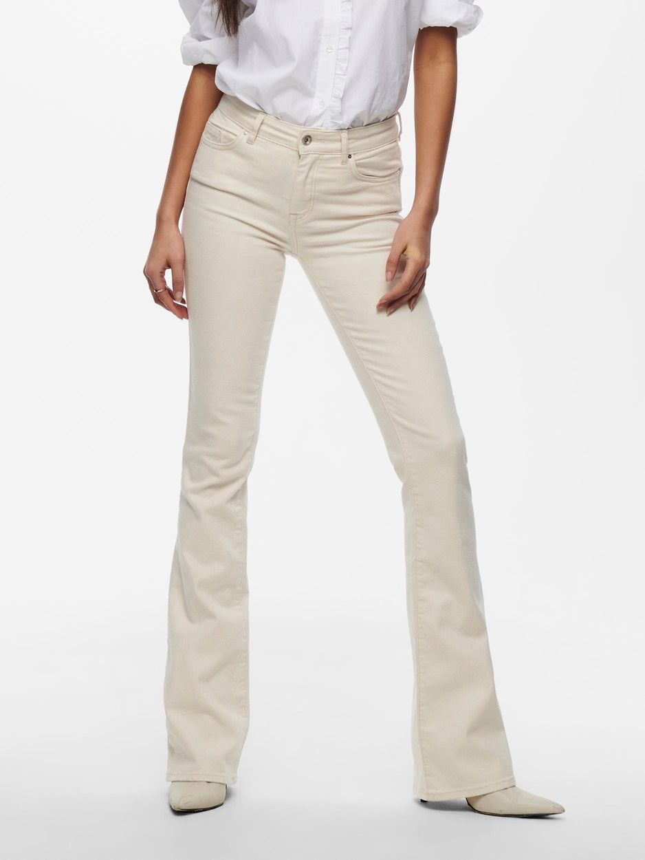 Only 15230778 blush – dames bootcut flare jeans - Ecru - L34