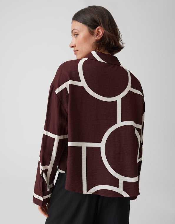 Opus blouse l/m dames rood dessin – Fordoa atelier