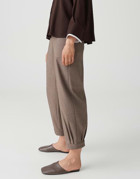 Opus lange broek dames zand – trendy en comfortabel