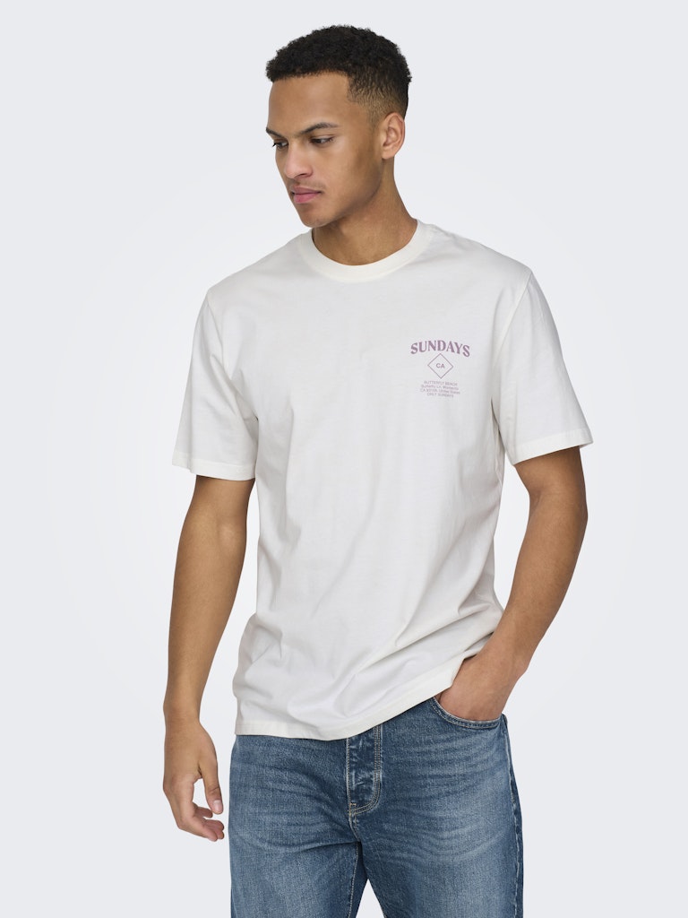 ONLY & SONS t-shirt k/m heren off-white – Skye