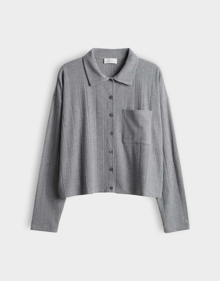 Opus sawoni 10623214518465 blouse l/m dames grijs melee
