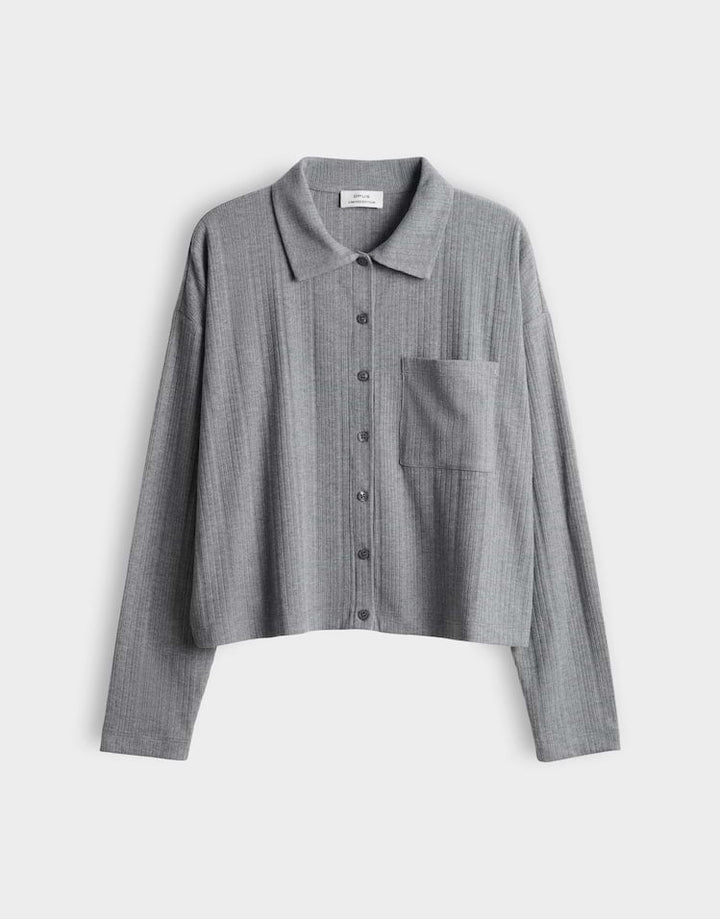 Opus sawoni 10623214518465 blouse l/m dames grijs melee
