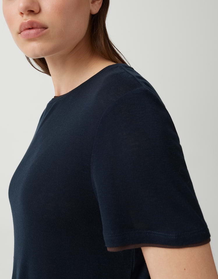 Opus Soppel T-shirt navy – dames