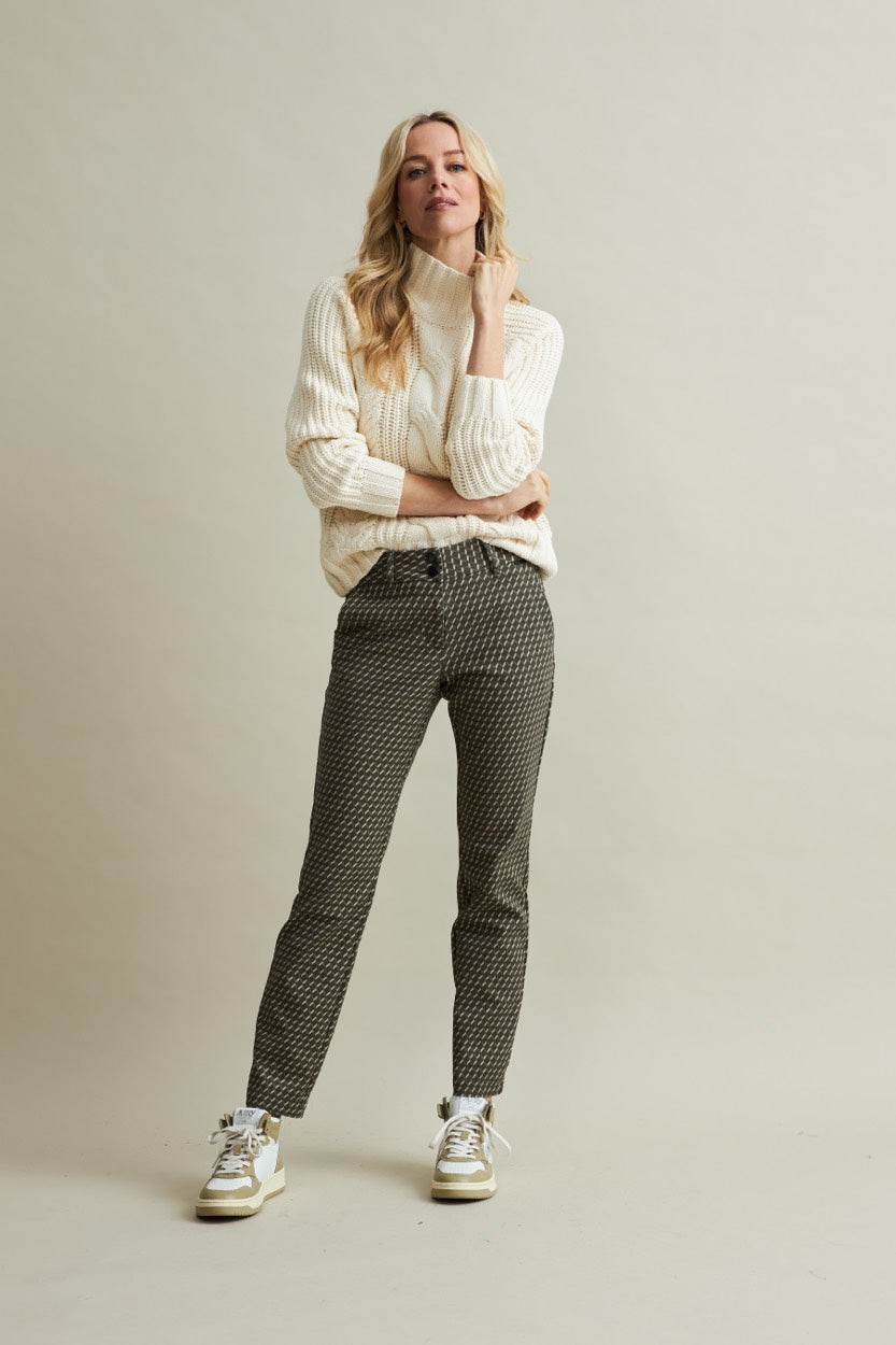 Red Button lange broek dames groen dessin – 4389