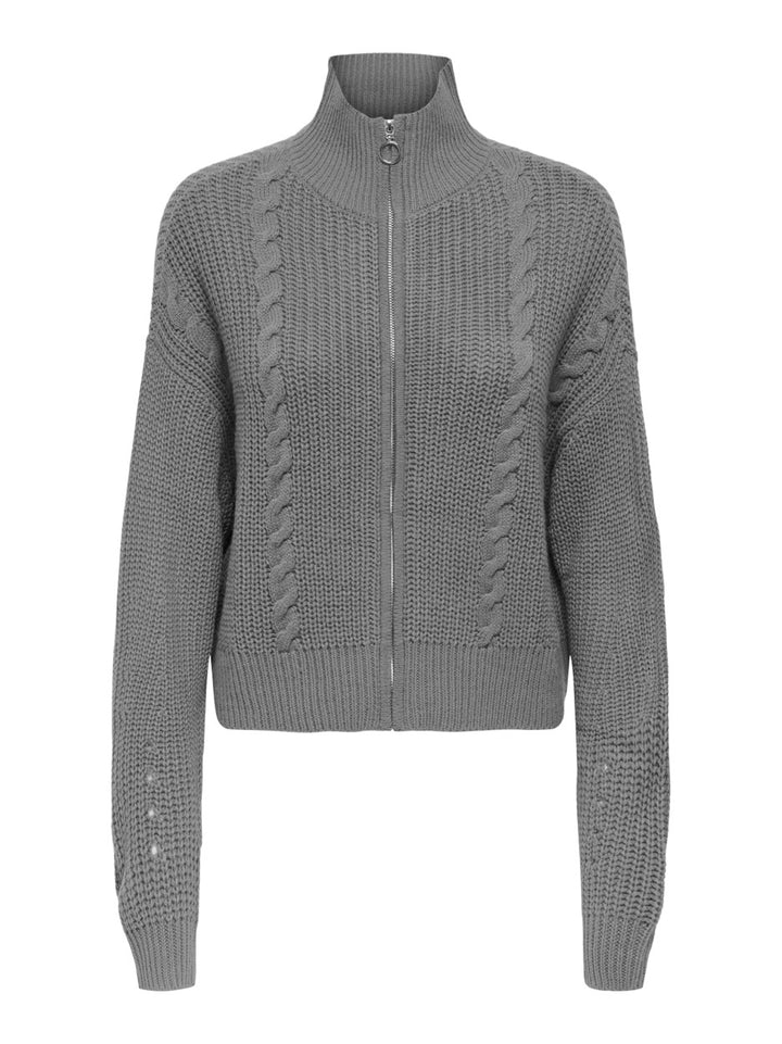 Jacqueline de Yong Justy vest gebreid dames - grijs