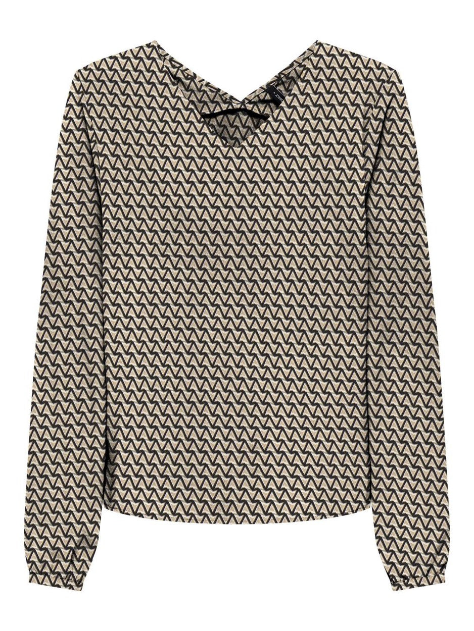 Only 15306927 Nova t-shirt l/m bruin dessin