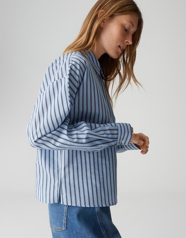 Opus blouse l/m dames blauw dessin – Foho 10492213694393