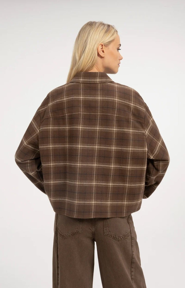YAYA Women 01-201255-610 blouse l/m dames bruin dessin