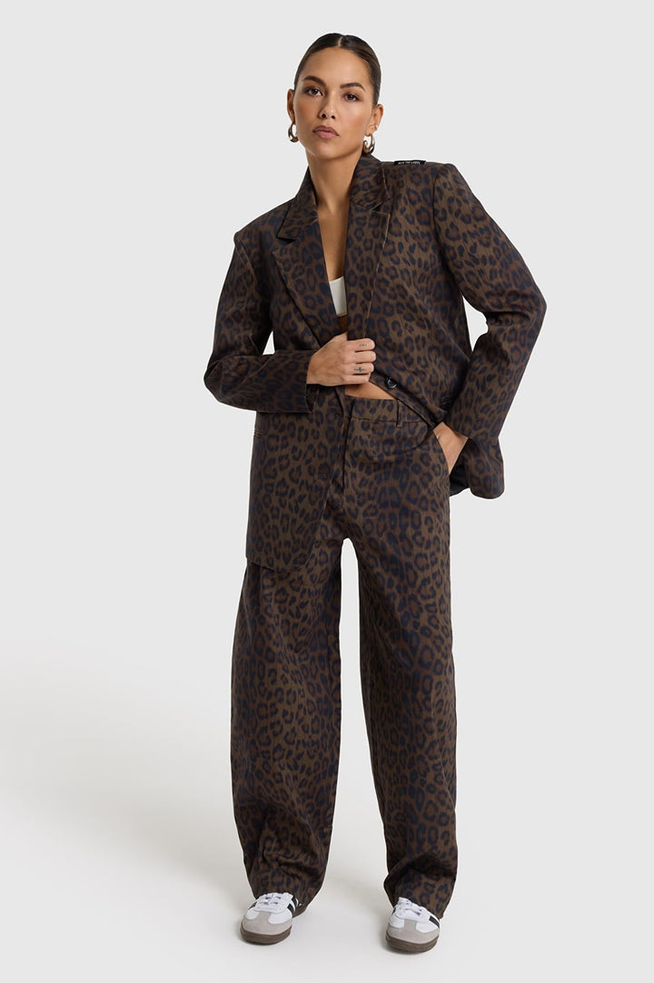 Alix the label 2609133869 lange broek dames bruin dessin