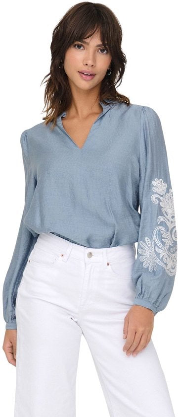 Only New Malou lichtblauwe top l/m dames