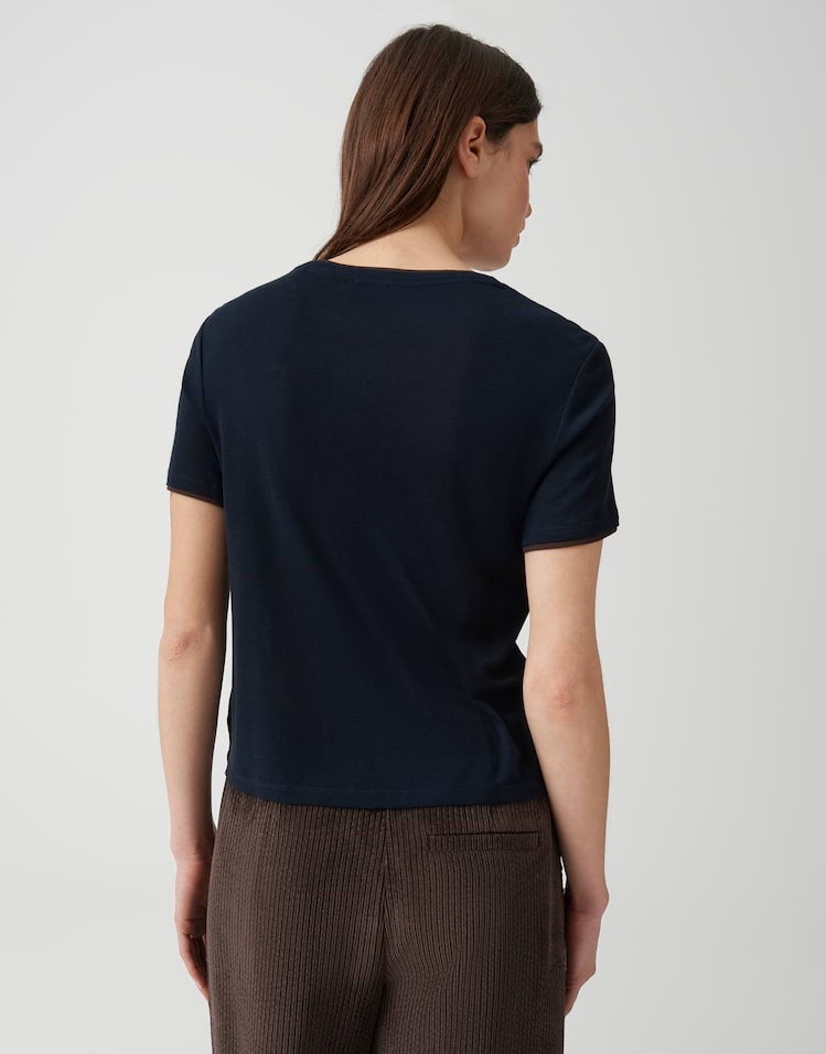 Opus Soppel 10603114370451 t-shirt k/m dames navy