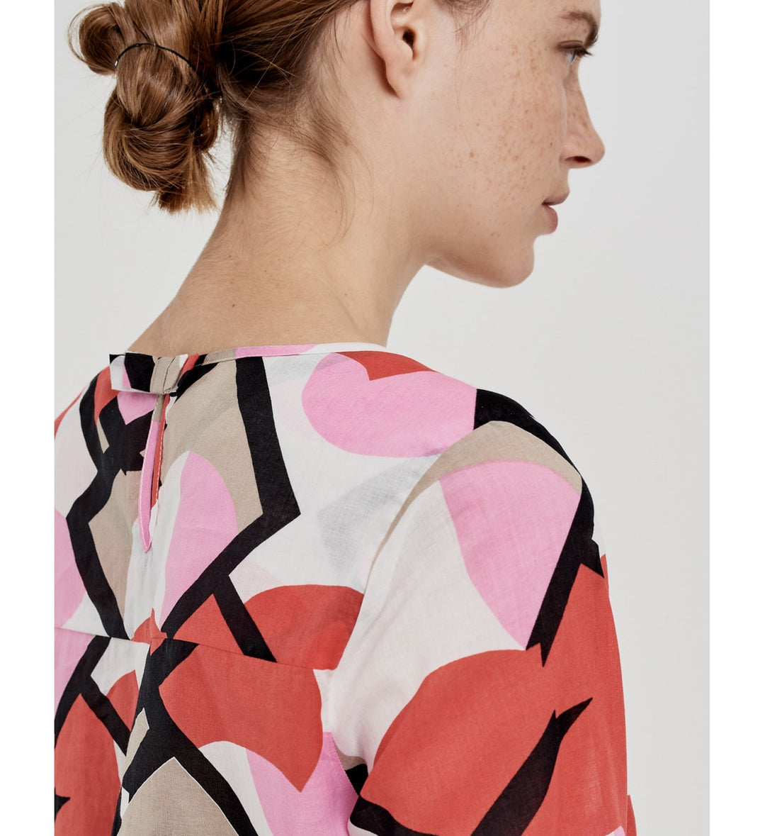 Vila Ganza top l/m dames - rood dessin