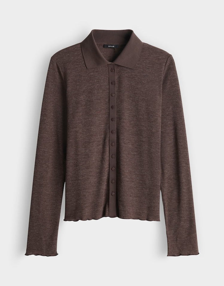 Opus Sosea 10521013887412 polo k/m dames bruin