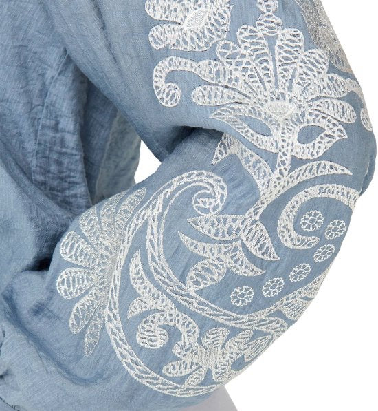 Only 15344970 New malou top l/m dames lichtblauw