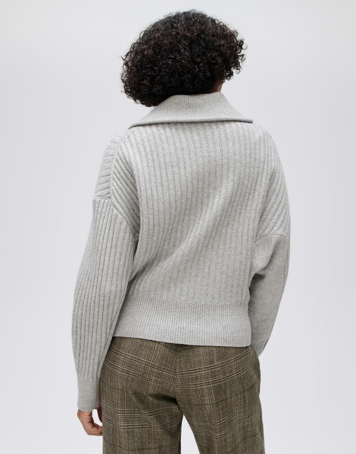 Opus Dodesa 10614711618460 vest sweat dames grijs dessin - Grijs Melee