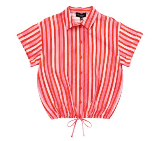 Elvira Casuals E3 26-035 Roos blouse k/m dames - roze dessin
