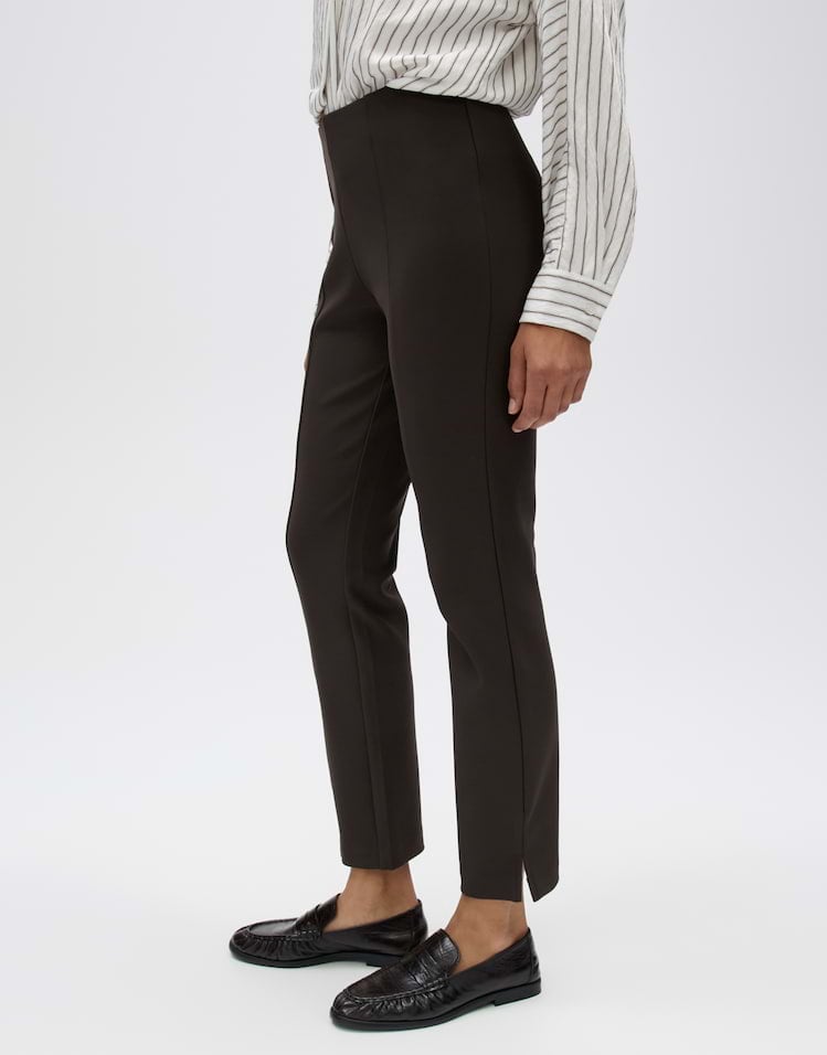Opus Elvina night 10496113710106 lange broek zand – dames - Bruin