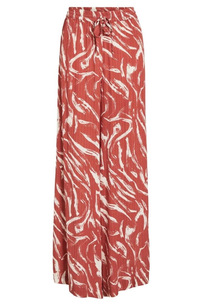 Vila Mittia lange broek dames – rood dessin