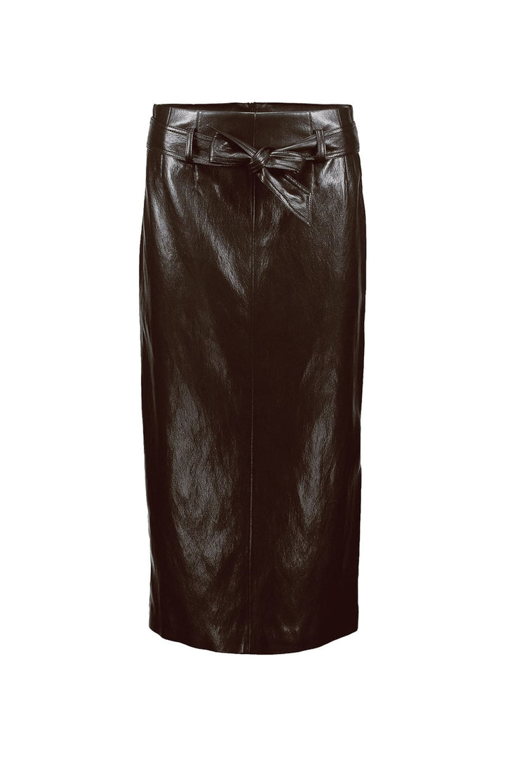 Geisha 66535-19 rok maxi (imitatie) leer bruin dessin