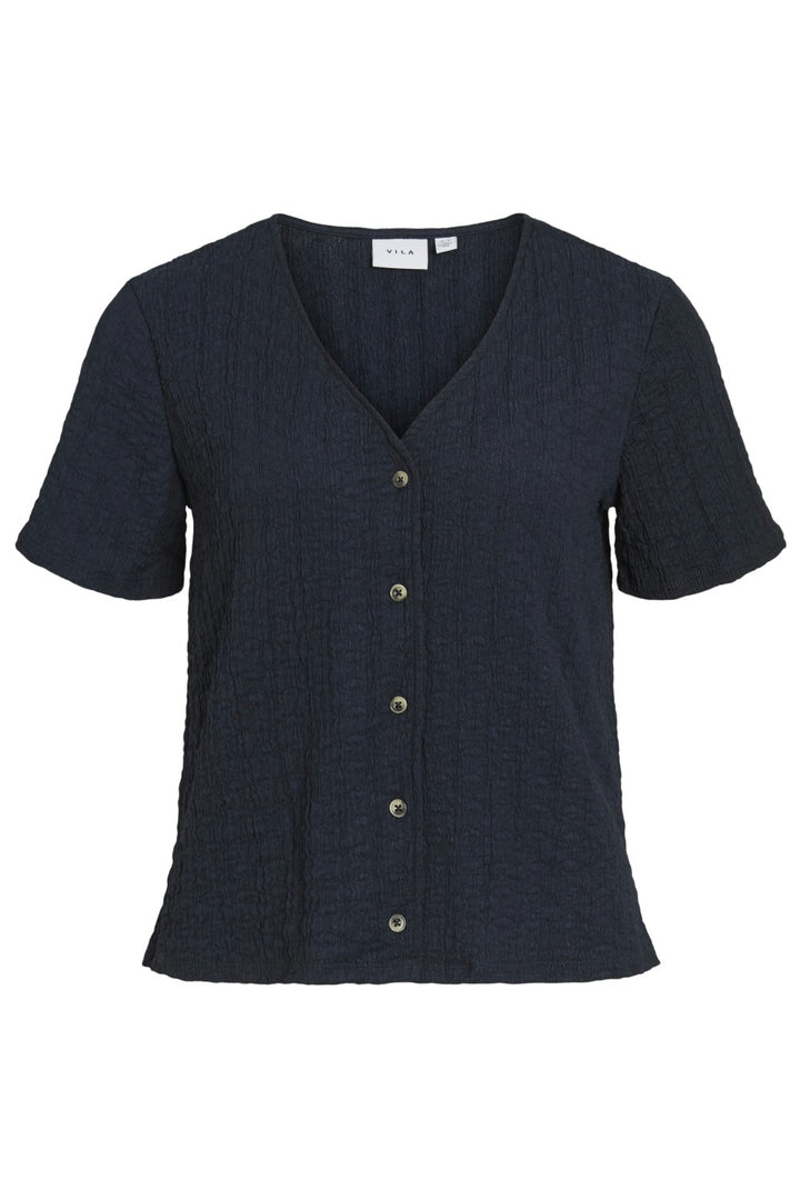Vila blouse k/m dames navy – trendy en stijlvol
