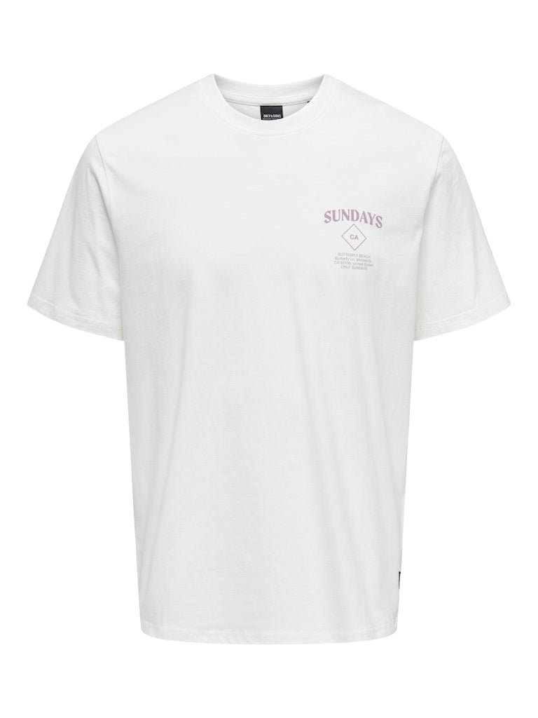 ONLY & SONS t-shirt k/m heren off-white – Skye