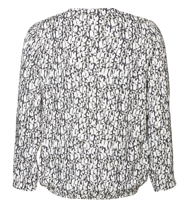 Vila Volettis top l/m dames ecru dessin