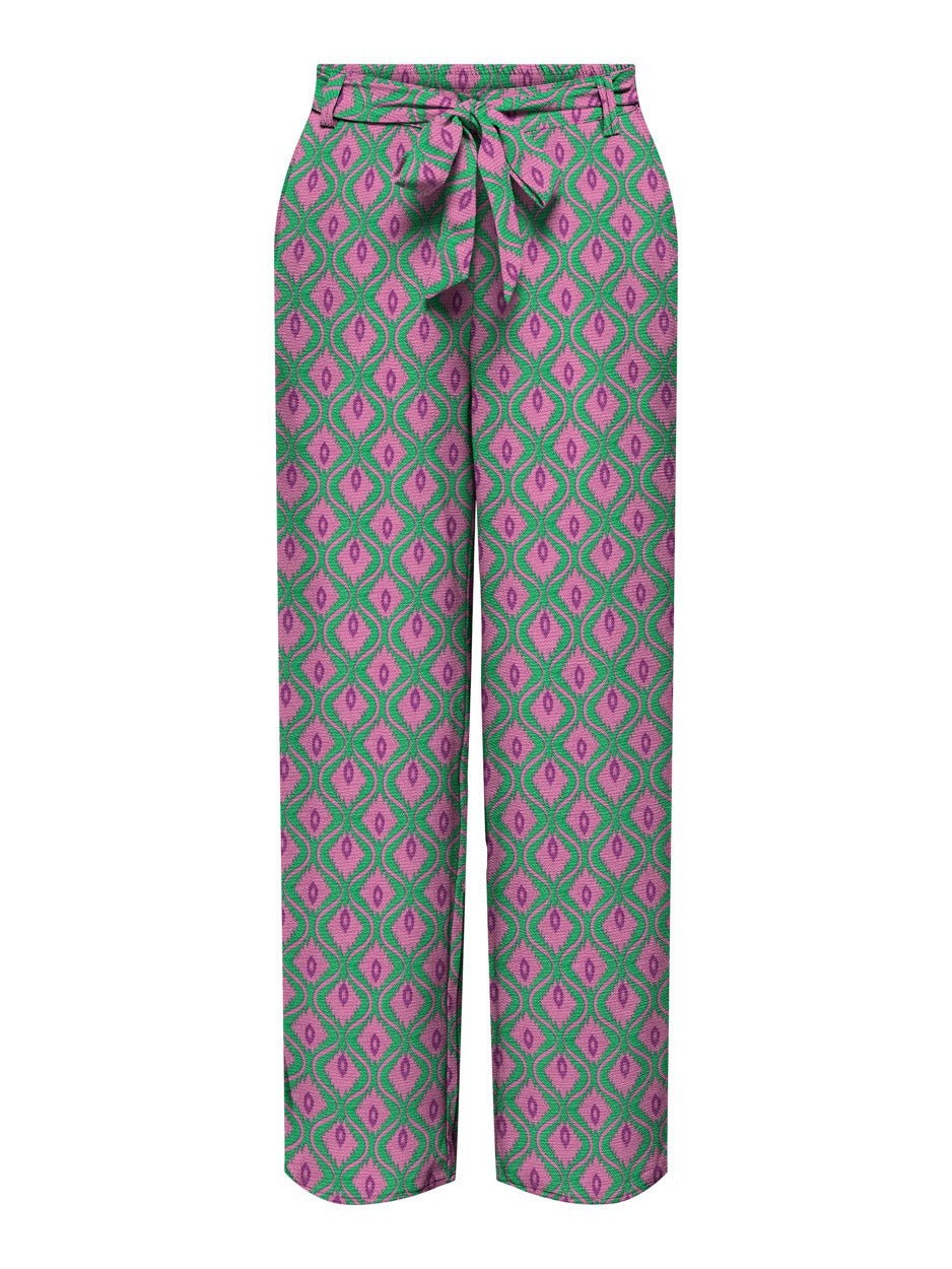 Only Nova lange broek dames groen dessin