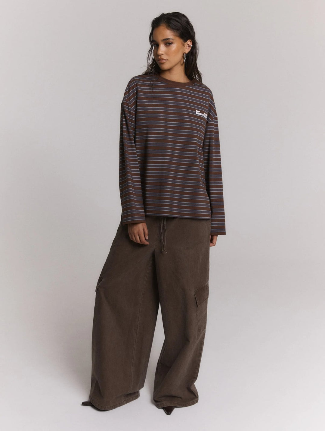 Refined department R2610845293 top met lange mouwen bruin dessin