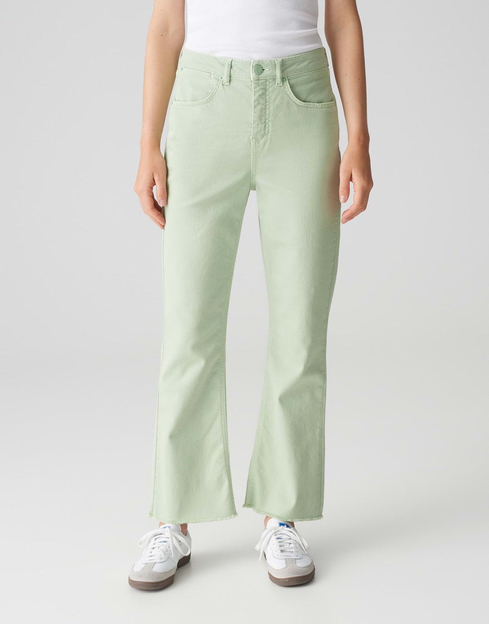 Opus eboni french bootcut flare fit jeans dames groen - L28