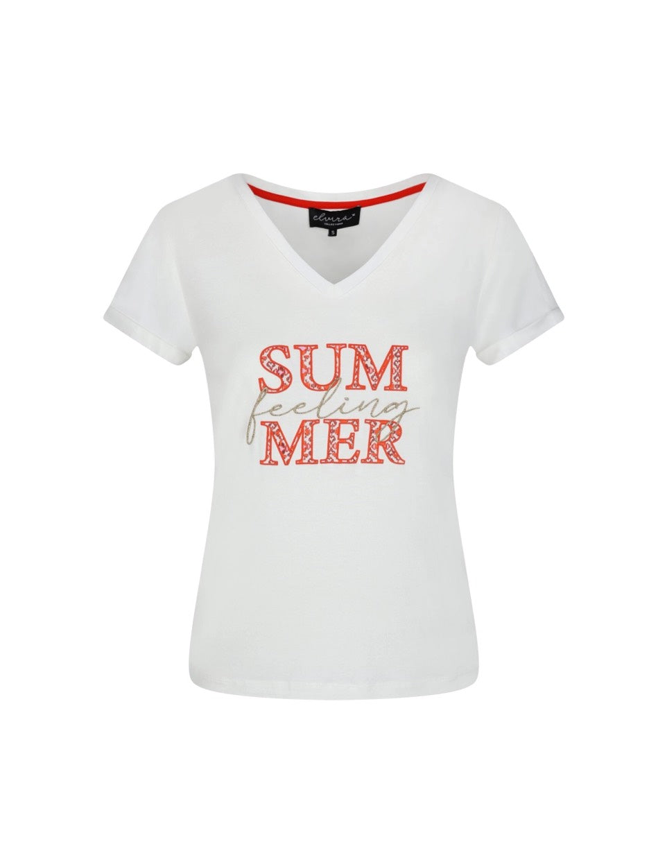 Elvira Casuals E3 24-002 t-shirt k/m dames off-white
