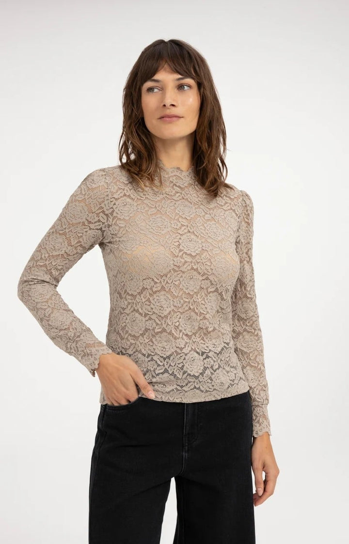 YAYA Women 01-709432-610 top l/m dames taupe