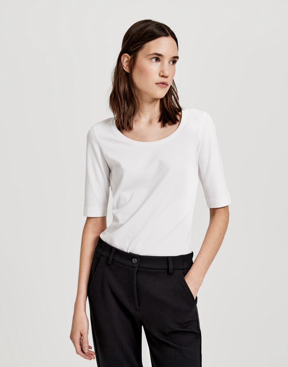 Opus SANIKA t-shirt k/m dames off-white
