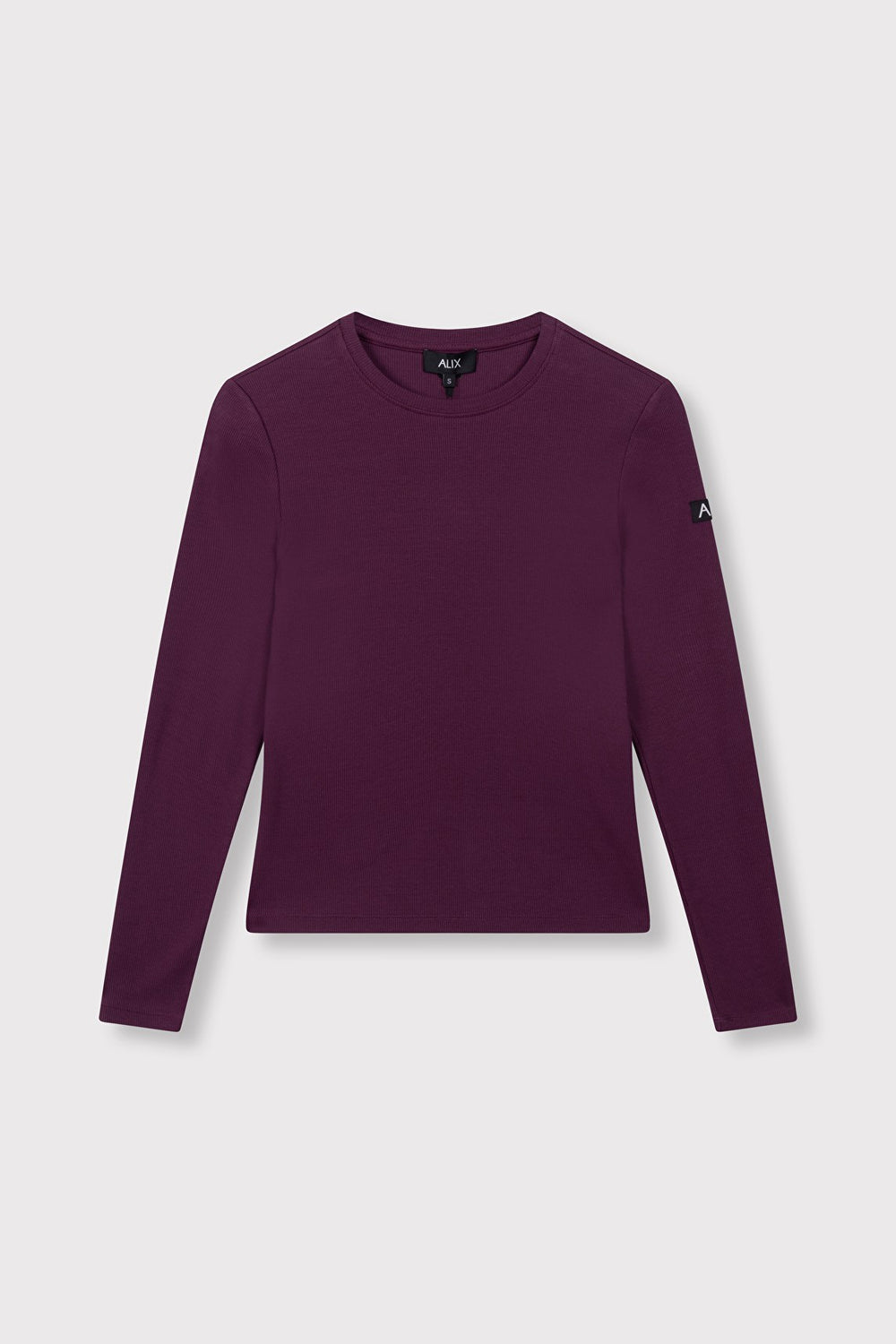 Alix the label t-shirt l/m aubergine – dames