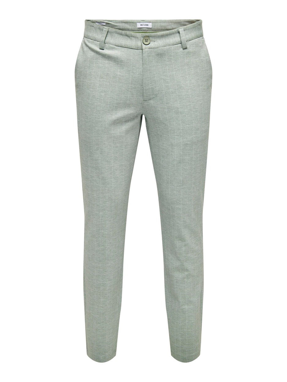 ONLY & SONS lange broek groen dessin – heren - L32