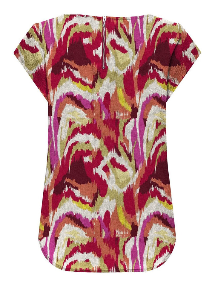 Only 15161116 Vic top dames rood dessin