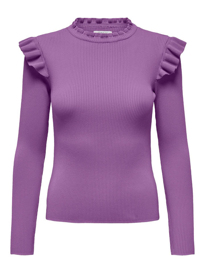 Only 15262455 Sia t-shirt l/m paars – dames