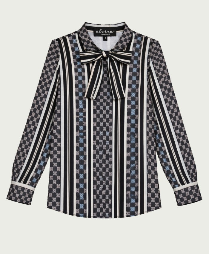 Elvira Casuals E1 26-006 Lucia blouse l/m dames bruin dessin