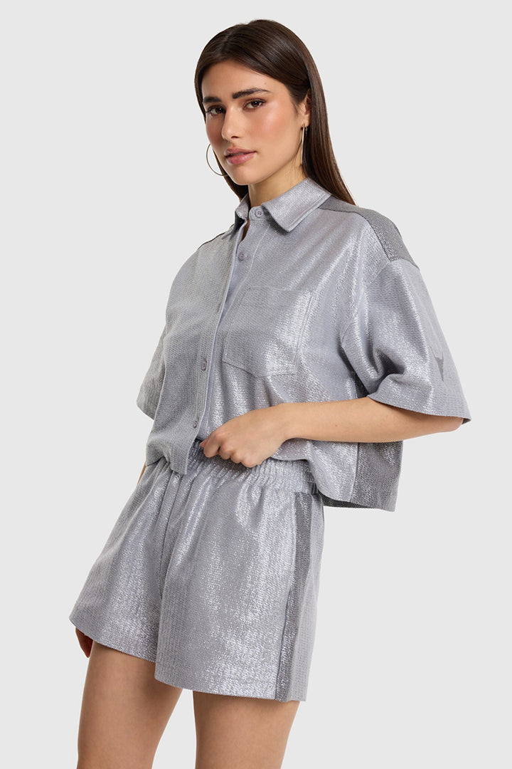 Alix the label short dames zilverkleurig