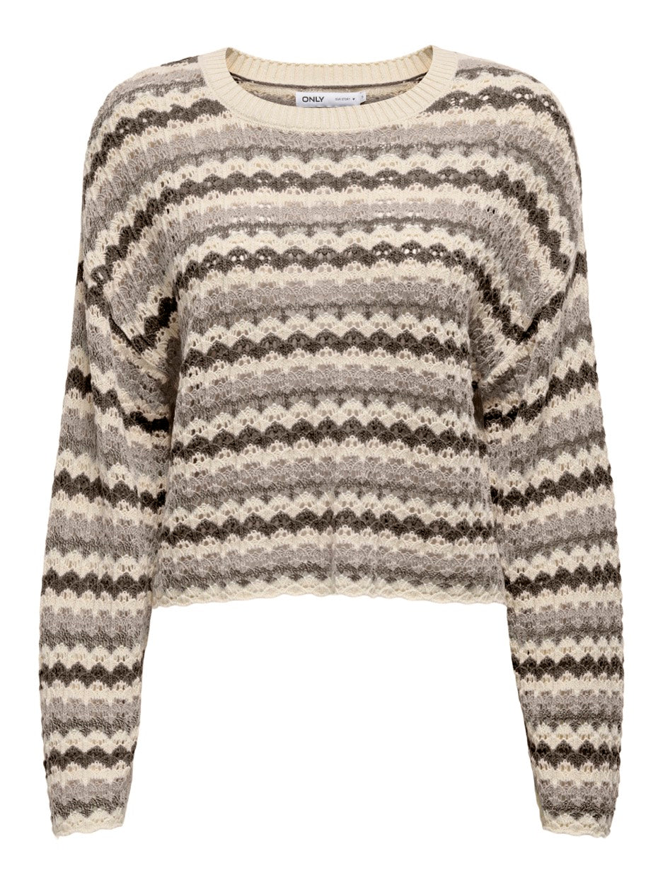 Only trui dames grijs dessin – Asa 15339609