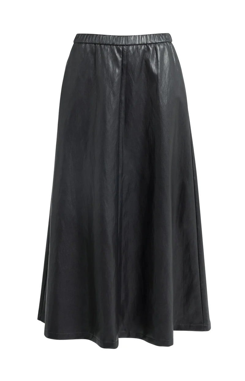 YAYA Women 01-409085-610 rok maxi (imitatie) leer zwart