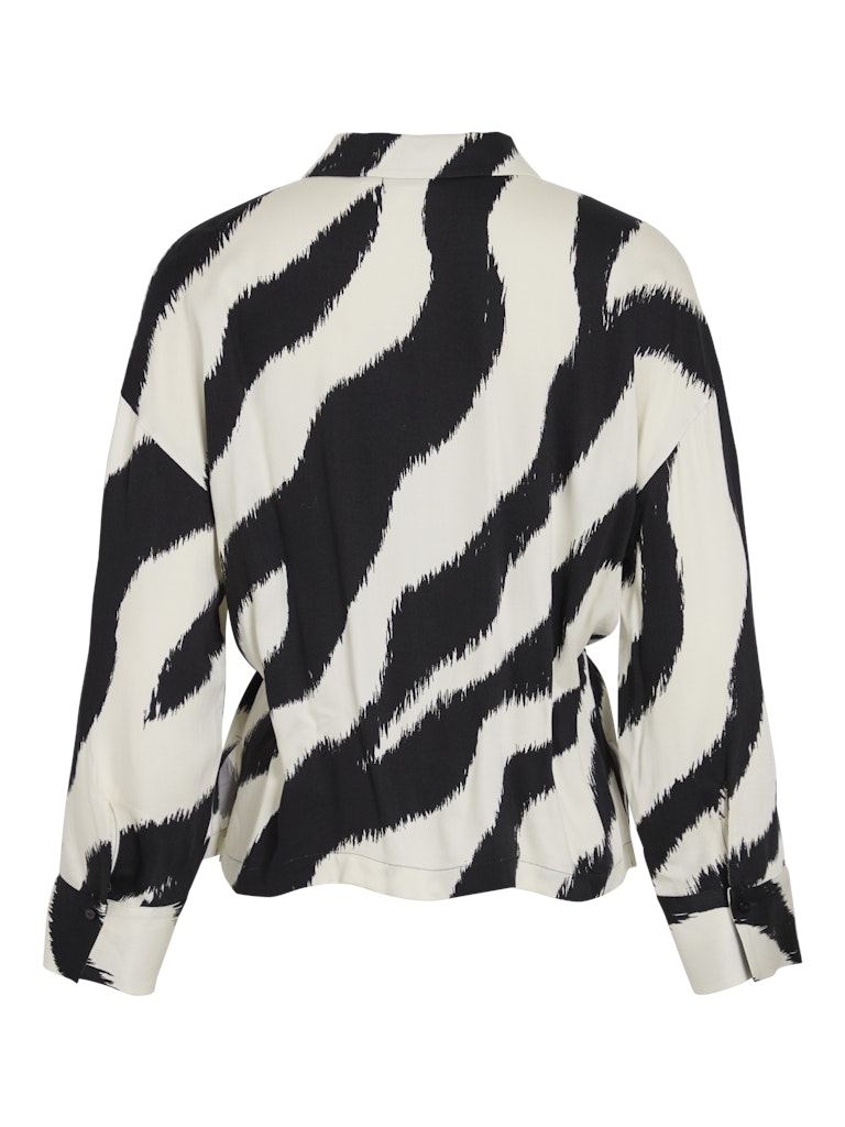 Vila 14110871 Emmeline blouse l/m dames zwart dessin