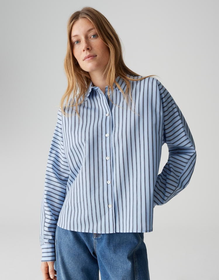 Opus blouse l/m dames blauw dessin – Foho 10492213694393