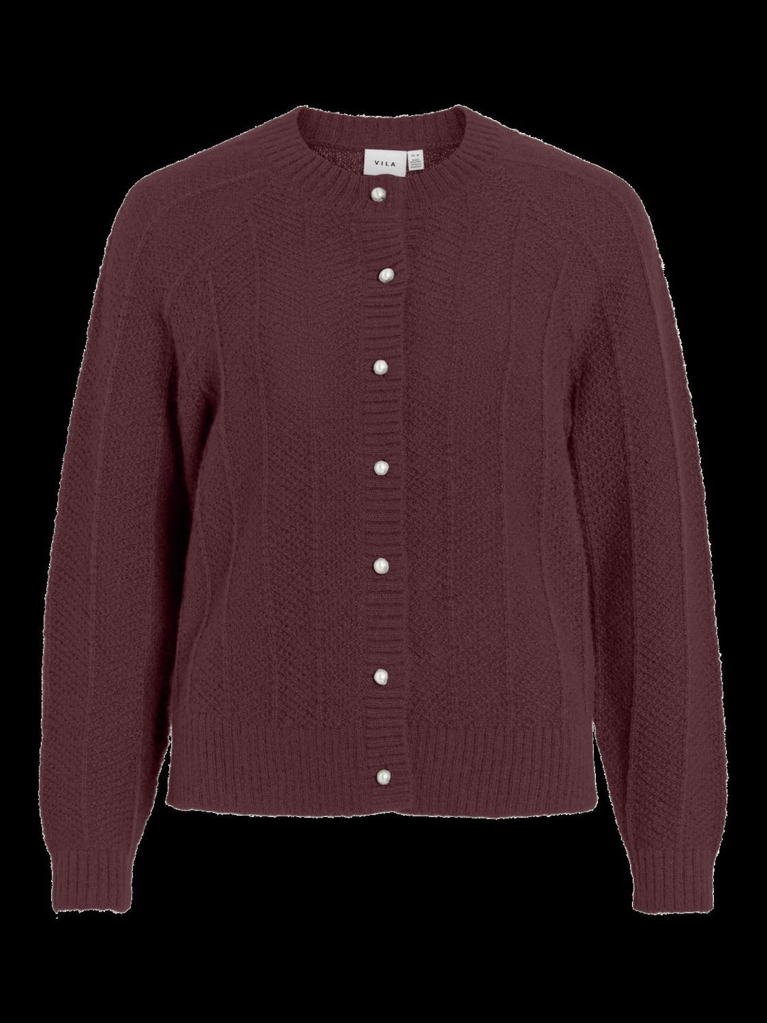 Vila 14116177 Tuli vest gebreid dames bordeaux